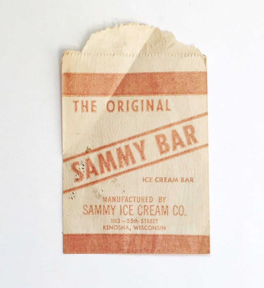 Sammy Bar Vintage Ice Cream Bar Wrapper Kenosha WI