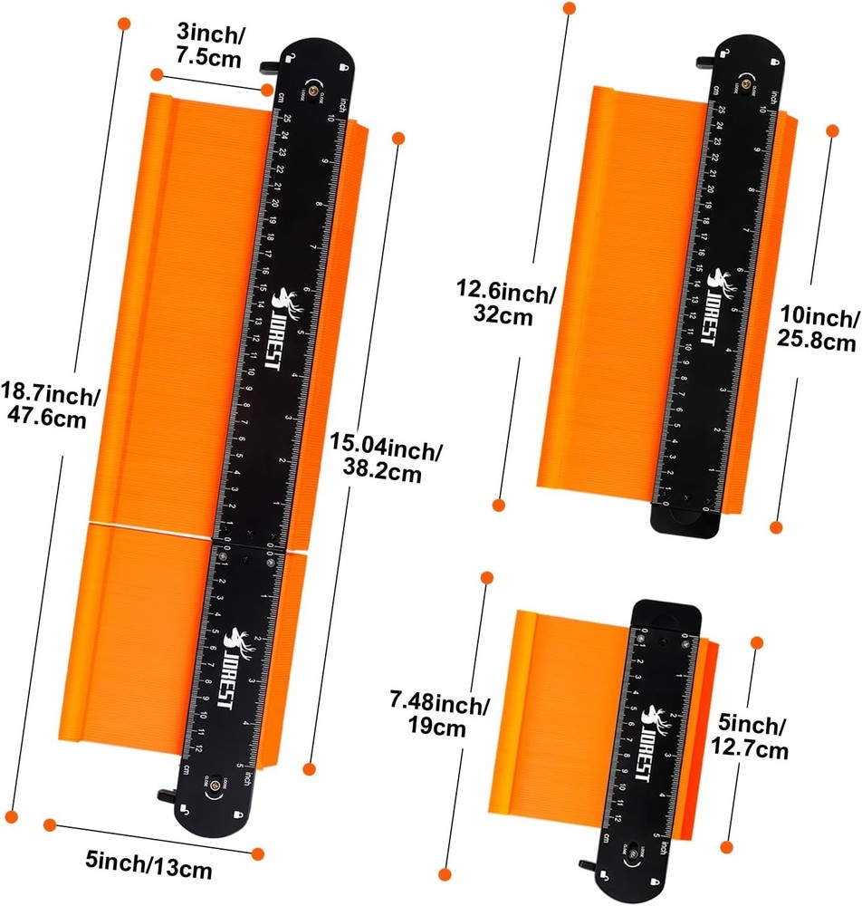 Connectable Contour Gauge 10+5 Inch Shape Profile Duplicator Measuring Tool