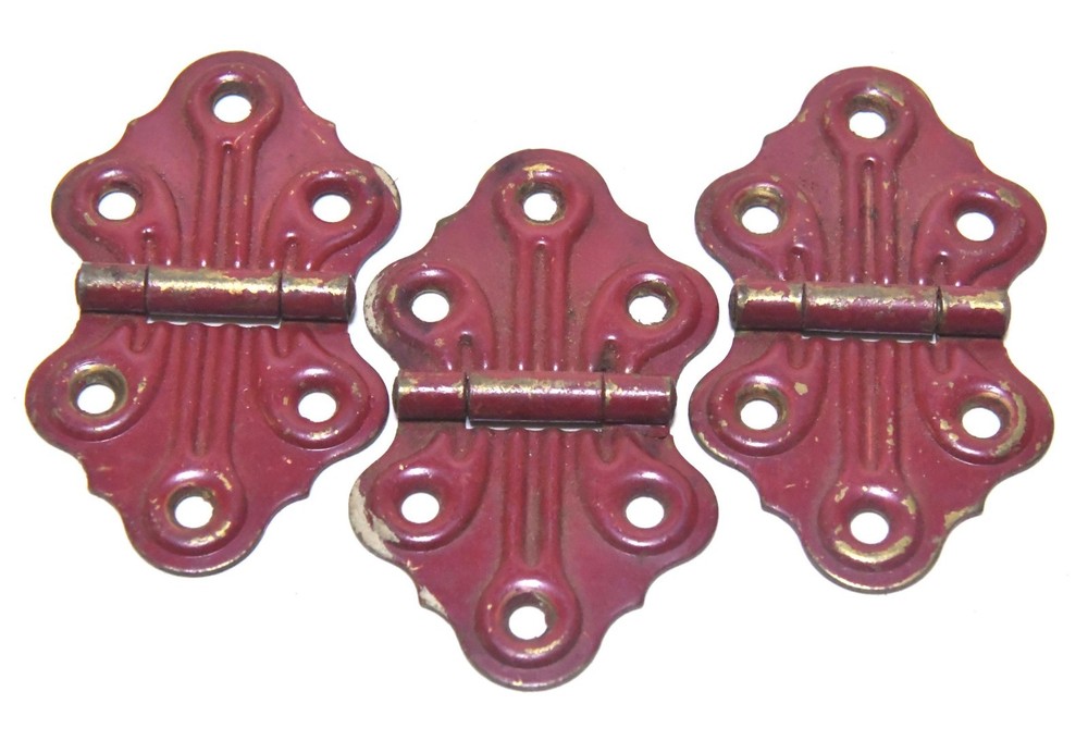 3 MATCHING VINTAGE METAL BUTTERFLY HINGE