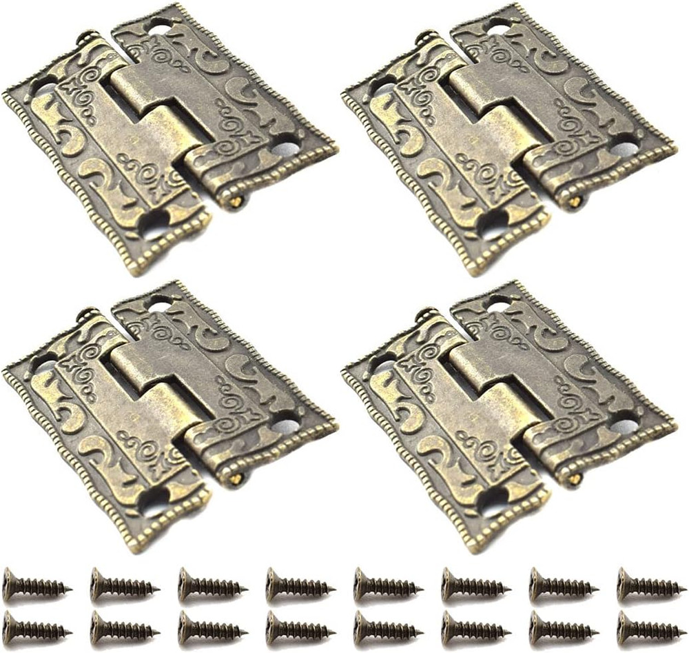 Antique Bronze Decorative Hinges Pattern Carved Design Butt Folding Hinge with S