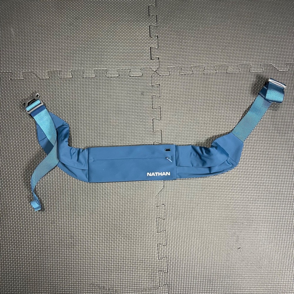 Nathan Blue Adjustable Running Belt With Zippered Pocket Lightweight Design Perf