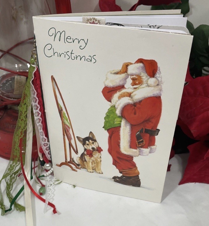 Christmas Card Junk Journal Memory Keeper Organizer Handmade December Book
