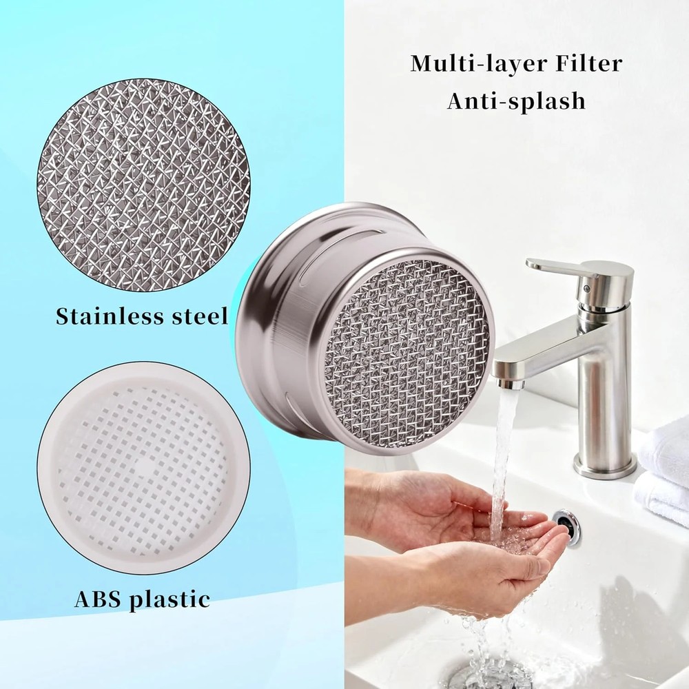 Kitchen Faucet Aerator Replacement, Anti-Splash with Multi-Size Wrench, 10 Pack