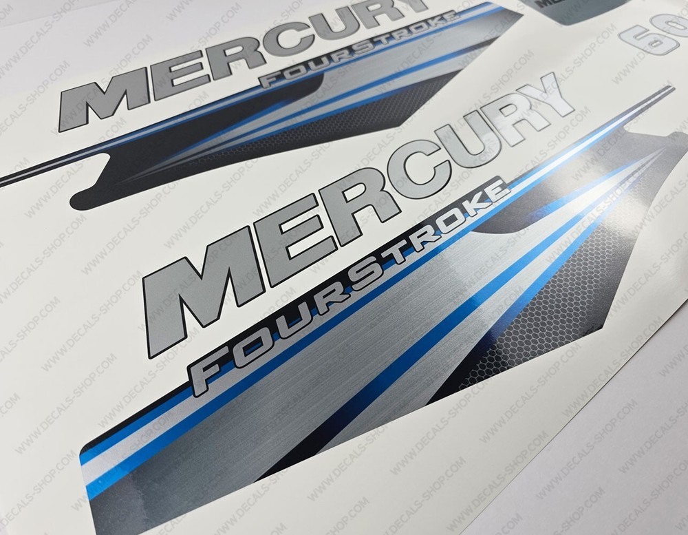 Mercury 60 hp Four Stroke 2013-2017 BLUE outboard engine decals sticker