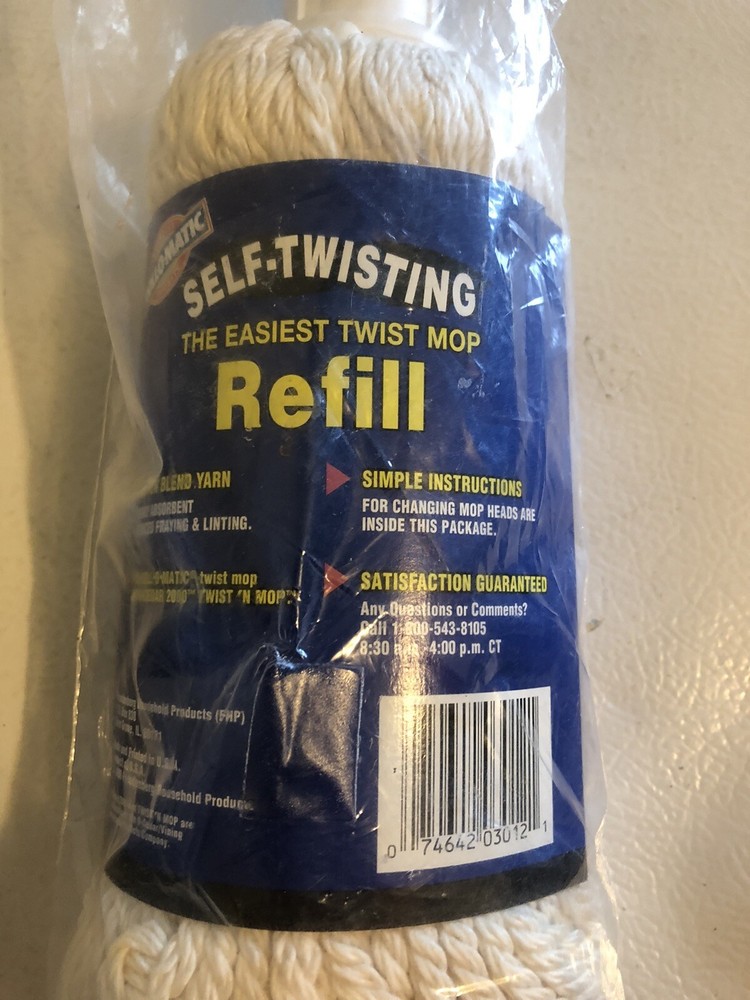 Roll-O-MATIC Self Twisting TWIST MOP REPLACEMENT REFILL O-Cedar 2000 New