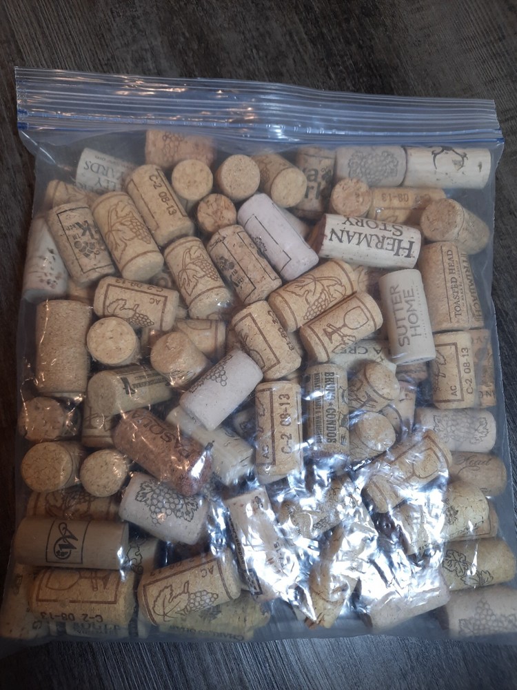 Bag of Used Wine Corks For Crafts