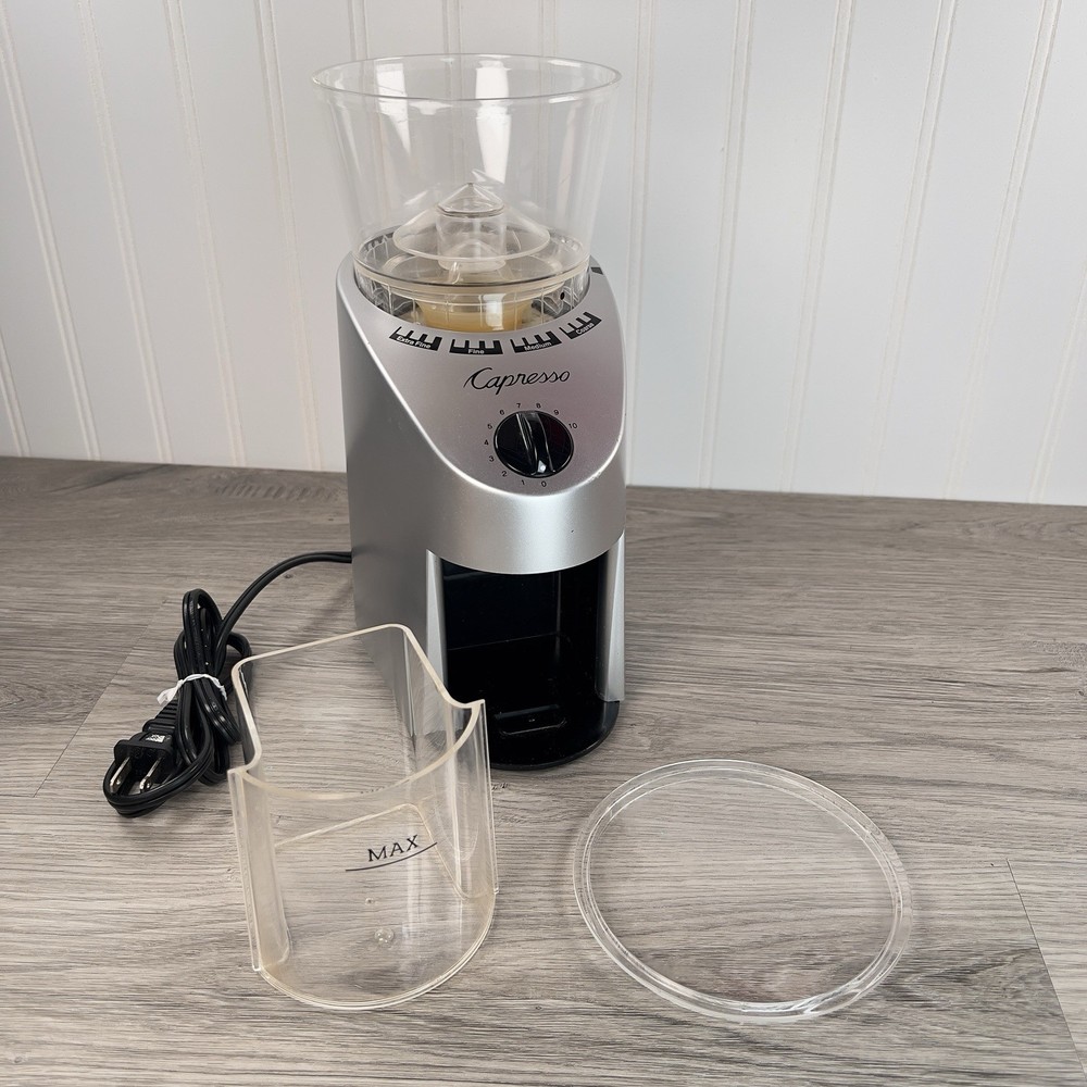 Capresso 560.04 Infinity Conical Burr Coffee Grinder Brushed Silver 16 Settings