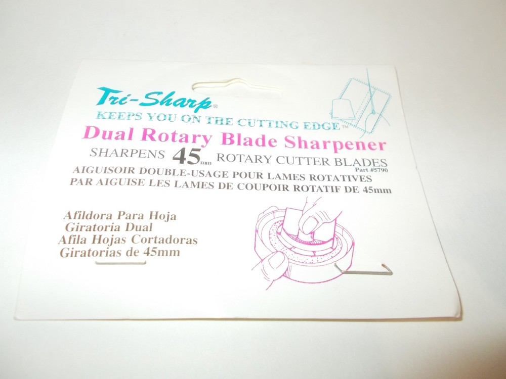 Dual Rotary Blade Sharpener Tri-Sharp Sharpens 45mm Rotary Cutter Blades Vintage