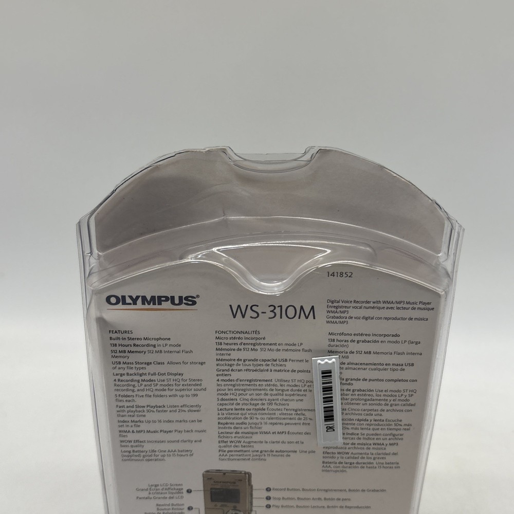 Olympus WS-310M Digital Voice Recorder USB Sound Silver Compact Tested!