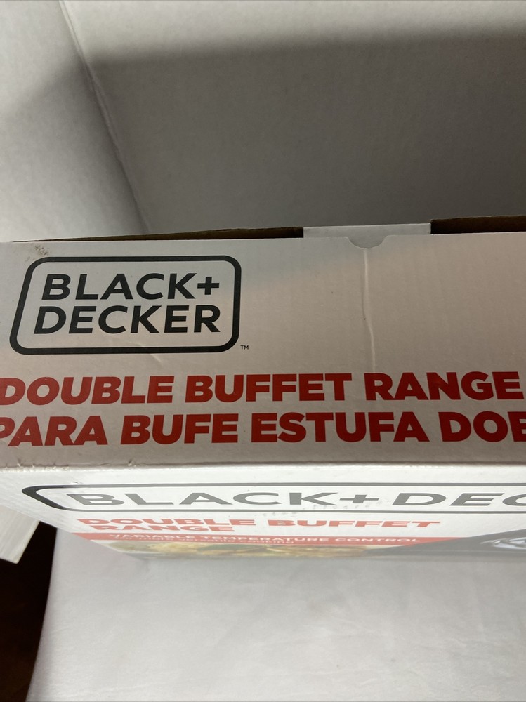 Black & Decker DB1002B Double Burner Portable Buffet Range, Black