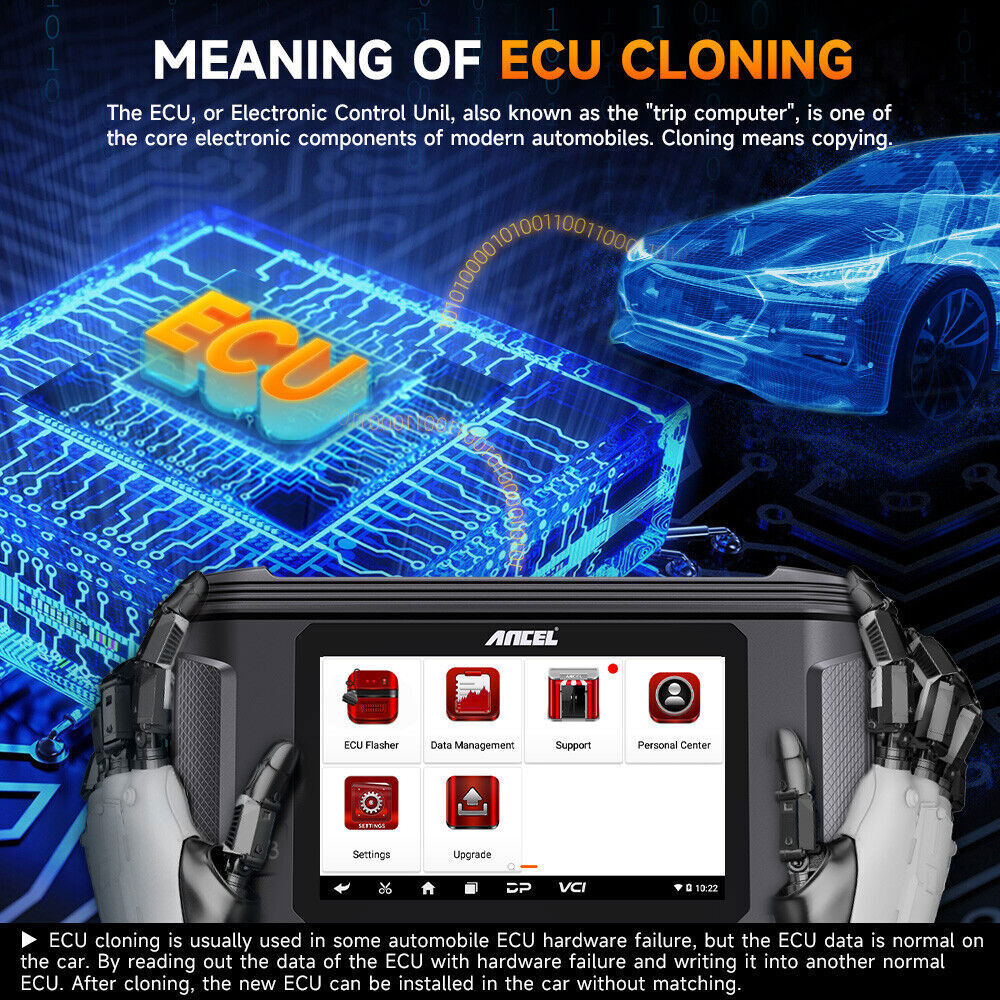 ANCEL EC500 Car Diagnostic TCM ECU Flashing Clone Read Write Reset IMMO Scanner