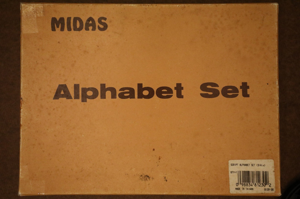 Midas Script Alphabet Set 1/2" 8139-00