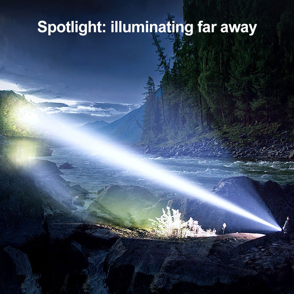 12000LM Camping Light Laser White LED Flashlight Torch USB Rechargeable Zoomable