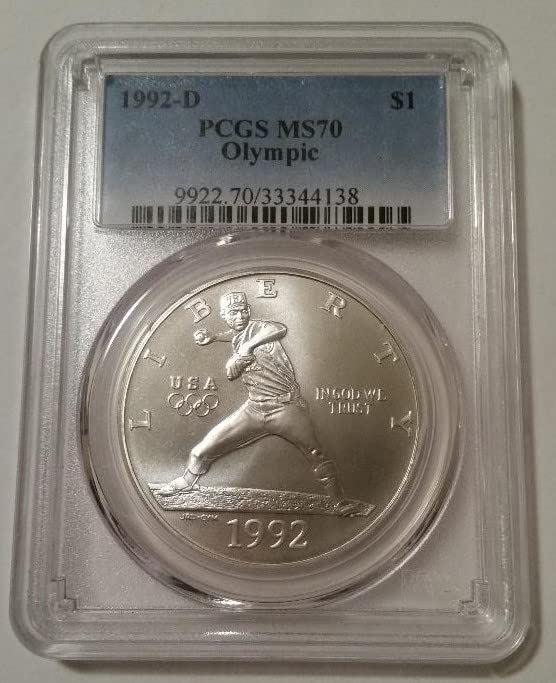 1992 D Olympic Commemorative Silver Dollar Baseball MS70 PCGS