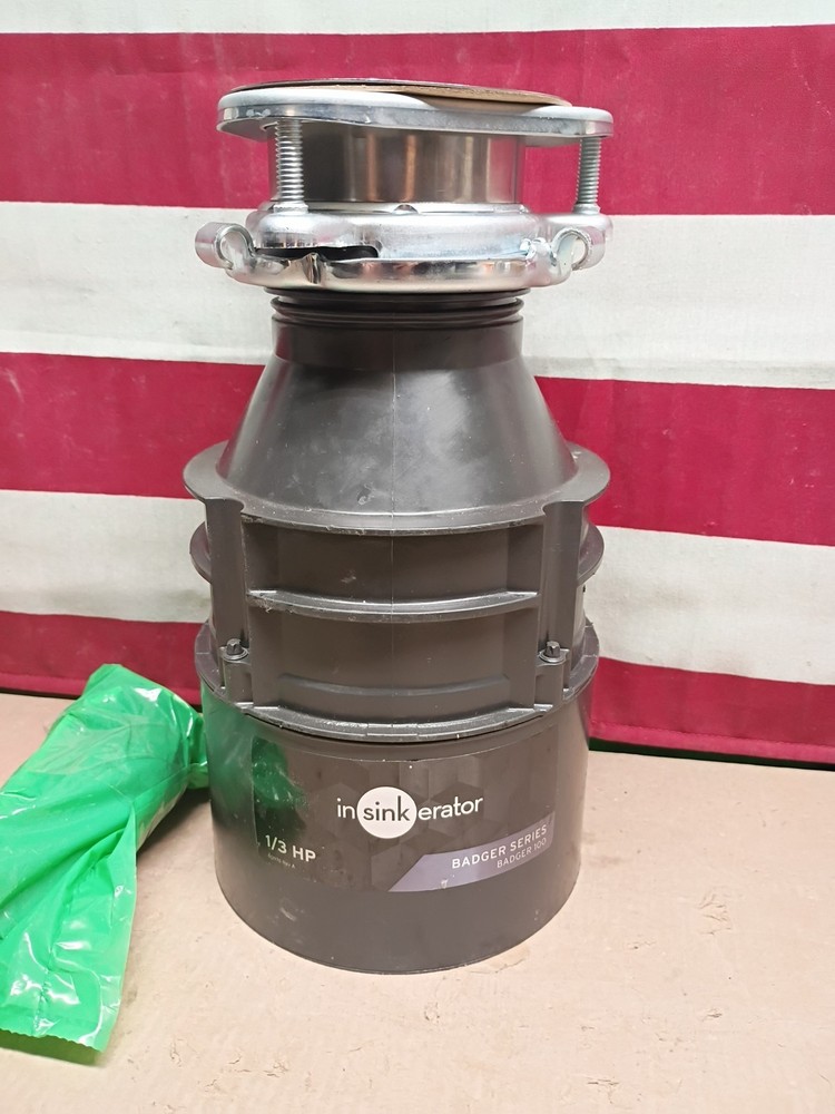 Insinkerator Badger 100, Garbage Disposal 1/3 Hp, OPEN BOX,