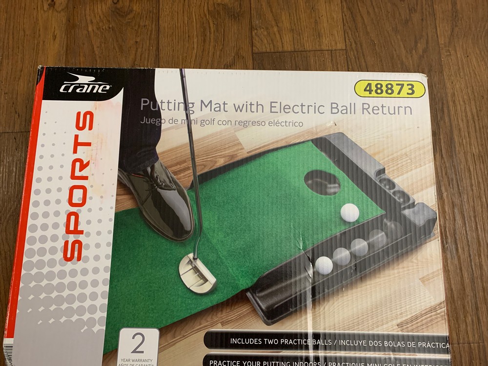 Crane Sports #48873 Indoor Golf Putting Mat Portable Auto Ball Return Function