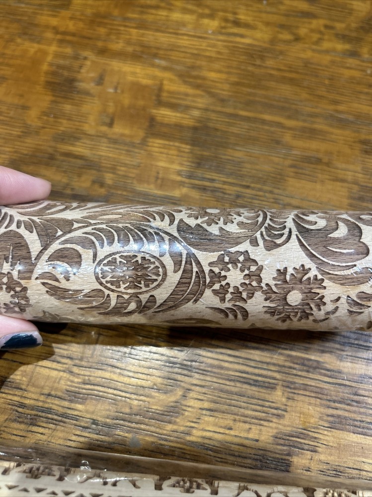2 Christmas Rolling Pin Wood
