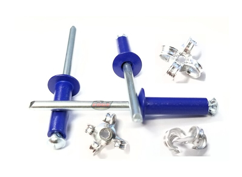 Dark Blue 3/16" Rivet Small Head Exploding Banana Peel Aluminum Pop Rivets 10...