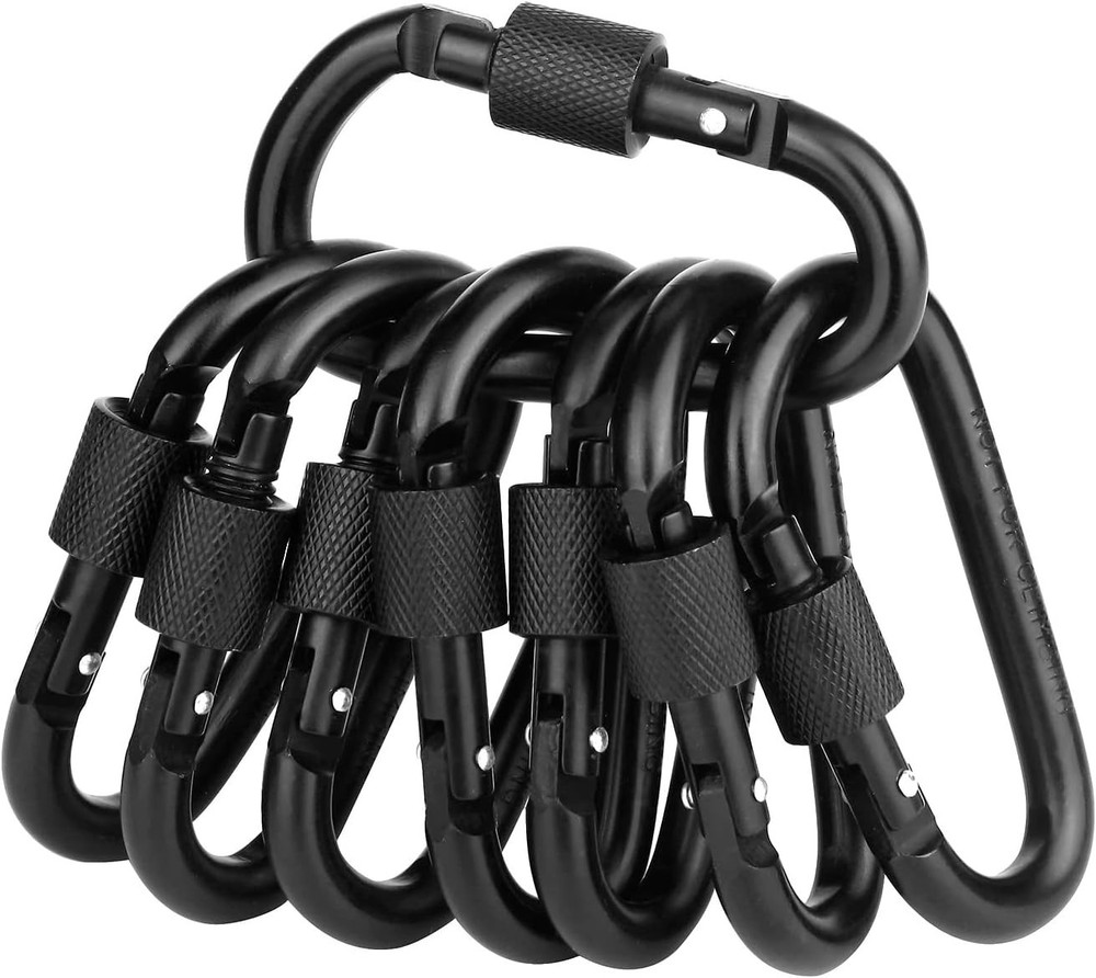 Locking Carabiner Clip, 3 Inch D Ring Clips Spring Snap Key Chain Hook Screw ...