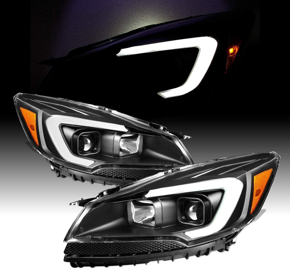 - for 2013-2016 Ford Escape Black Light Strip Front Projector Headlamps Driver +