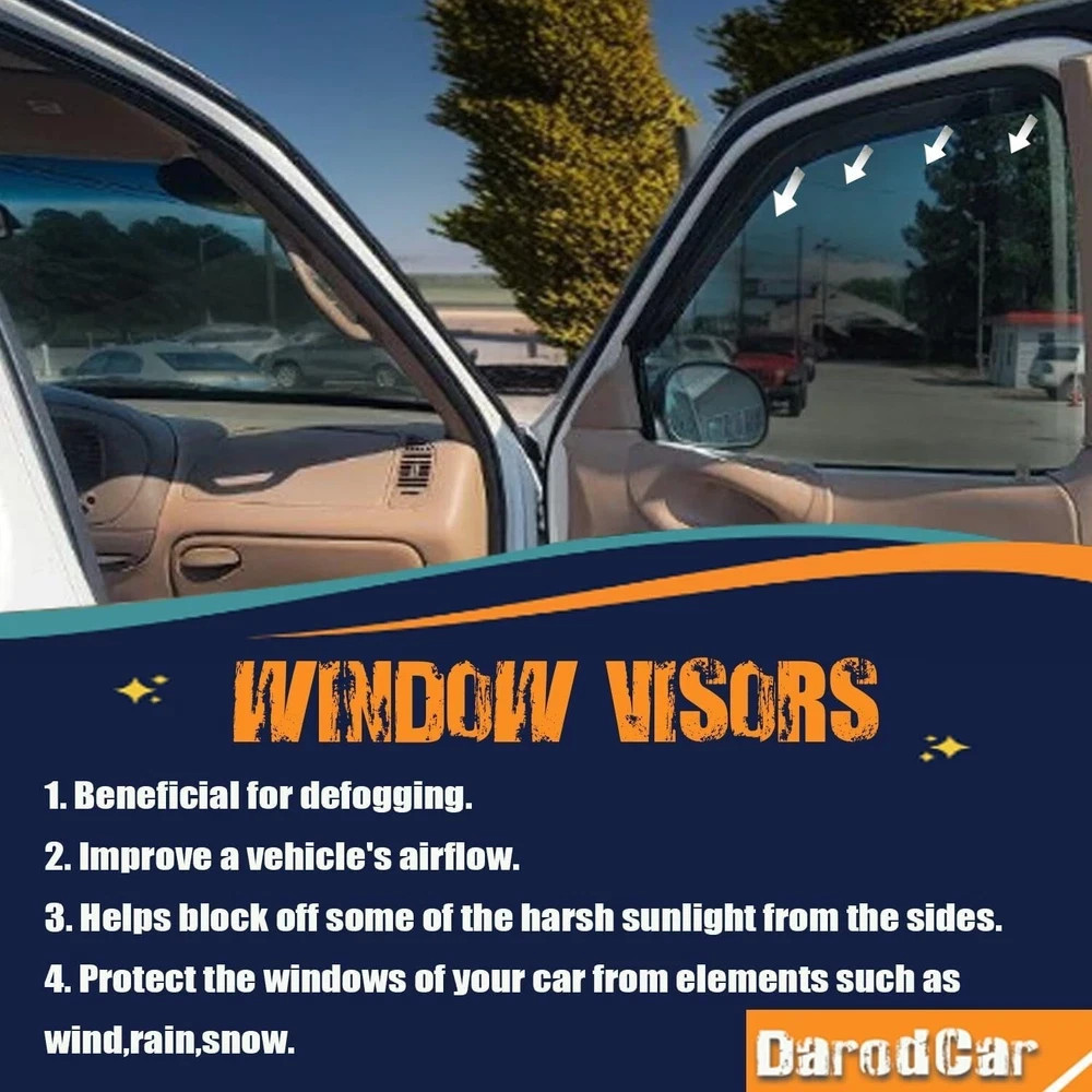 94515 Side Window Visor Rain Guards for 07 2007-2014 Silverado/Sierra Crew Cab