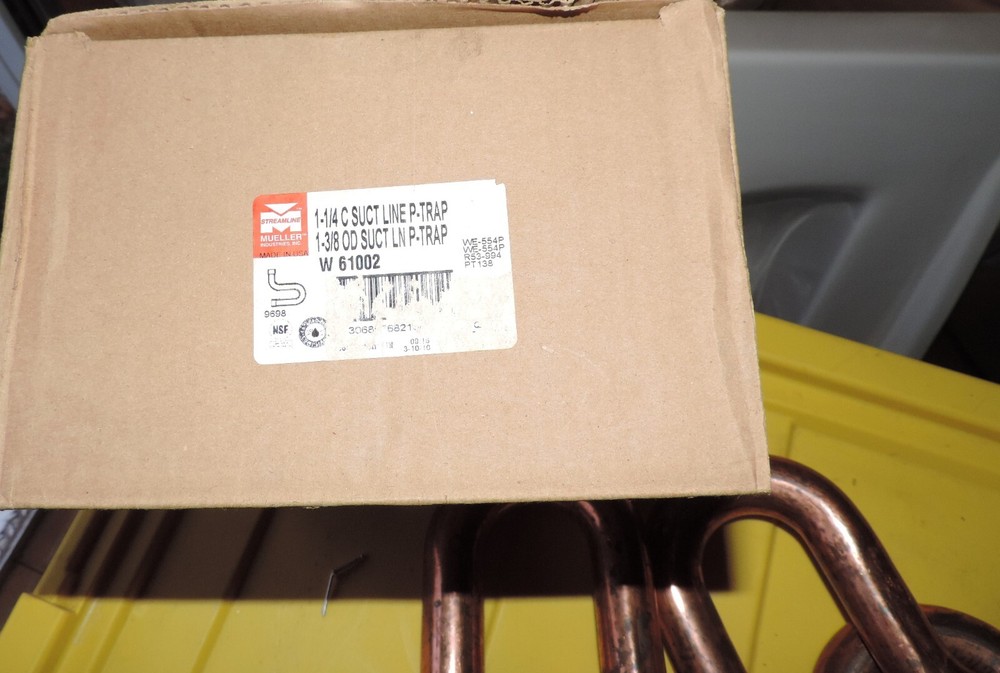 4 HVAC Copper W61002 MUELLER 1-3/8" OD  Suction Line P-Trap CxC  Size 1 1/4" CxC