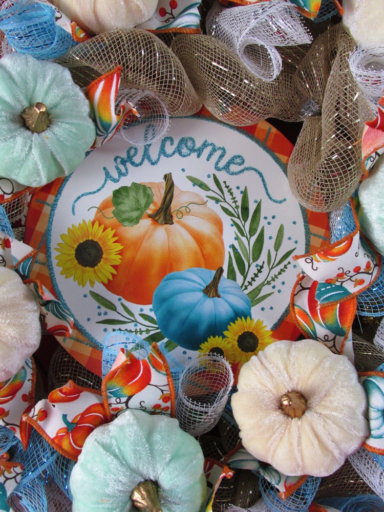 Woodland Cruffle Bubble Deco Mesh Fall Wreath
