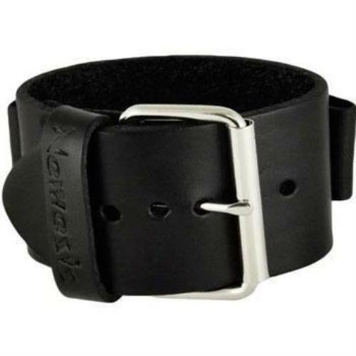 GB-K Basic Junior Size Black Leather Cuff Watch Band 20mm