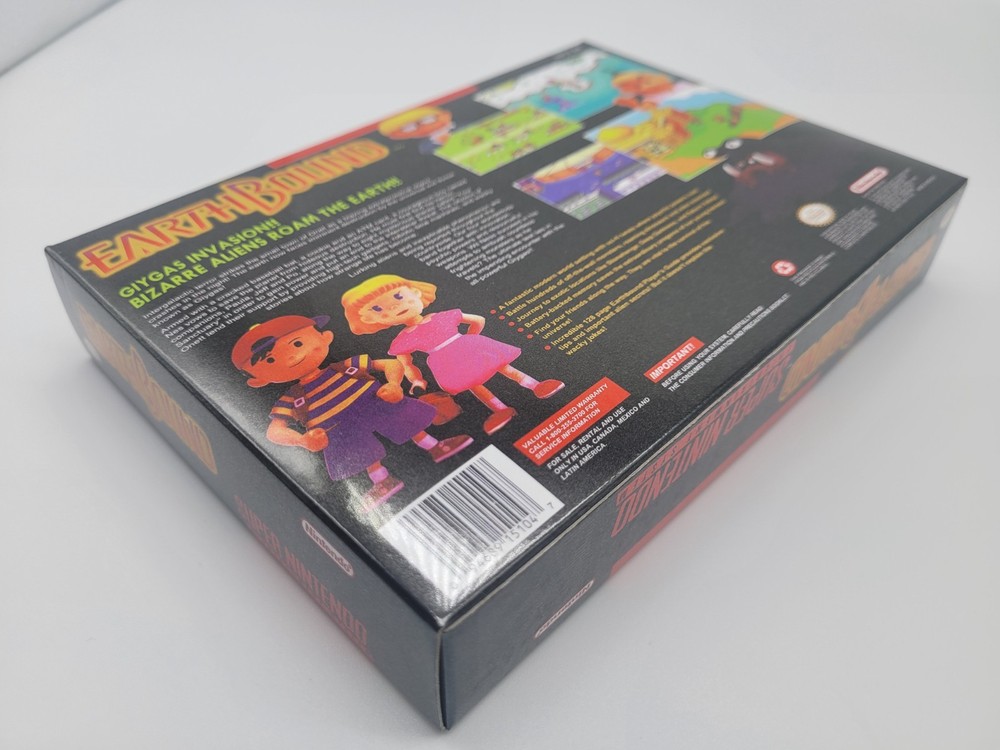 EARTHBOUND BOX ONLY SUPER SNES REPLACEMNT BOX INCLUDES INSERTS + CLEAR CASE