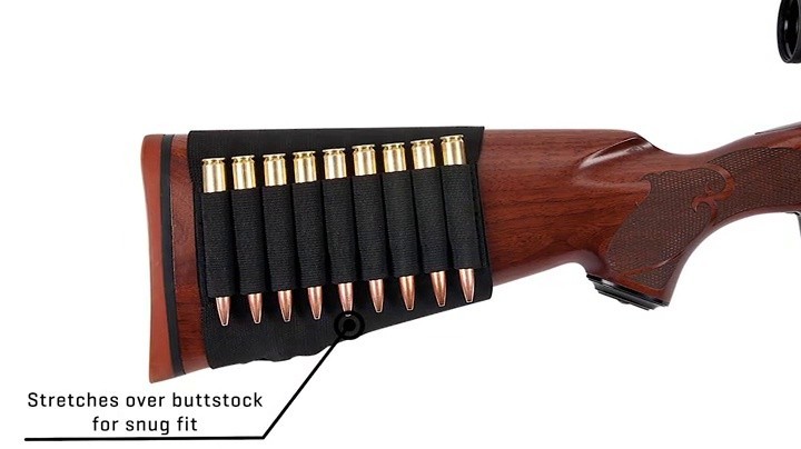 Elastic Buttstock Shell Holder for Shotgun - Adjustable, Durable, Tactical Gear