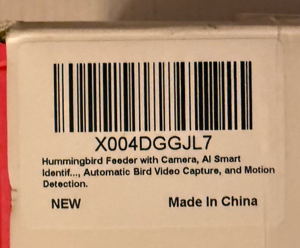 Hummingbird Feeder with Camera