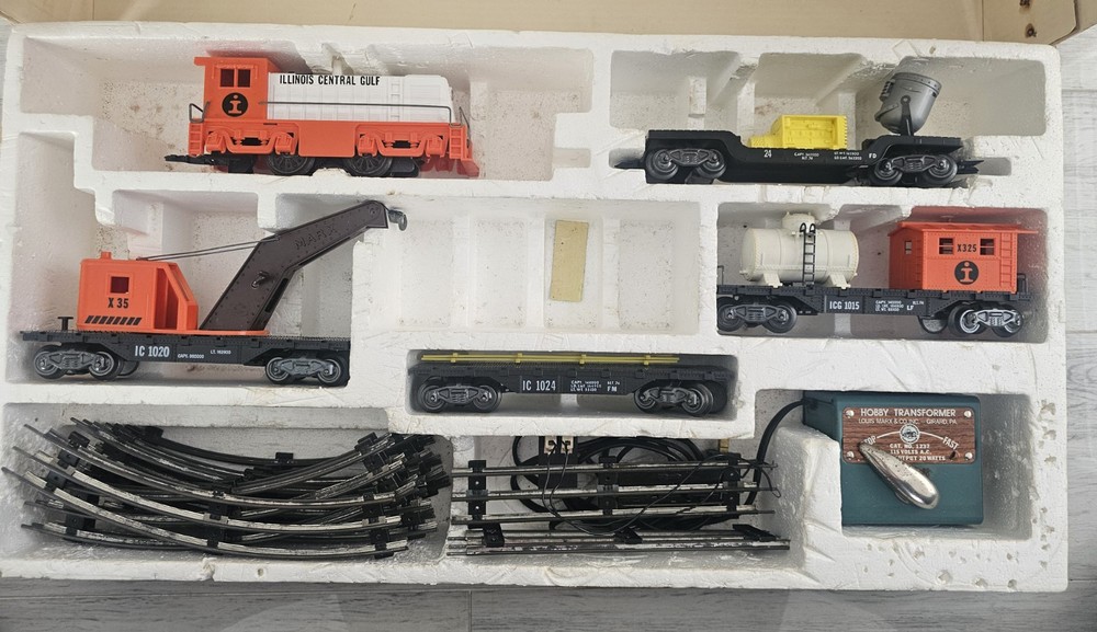 Marx O Scale IC Illinois Central Gulf Freight Work Yardmaster Switcher Train Set