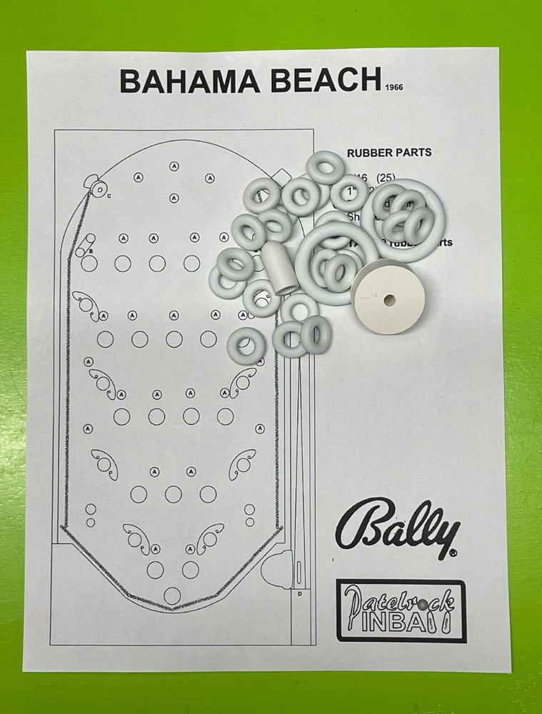 Bally Bahama Beach Pinball / Bingo Machine Rubber Ring Kit