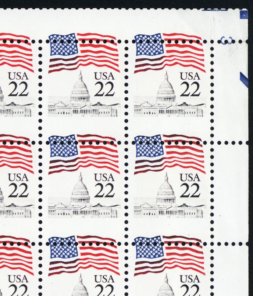 2114, MNH 22¢ Complete Misperforated Error Sheet - Stuart Katz
