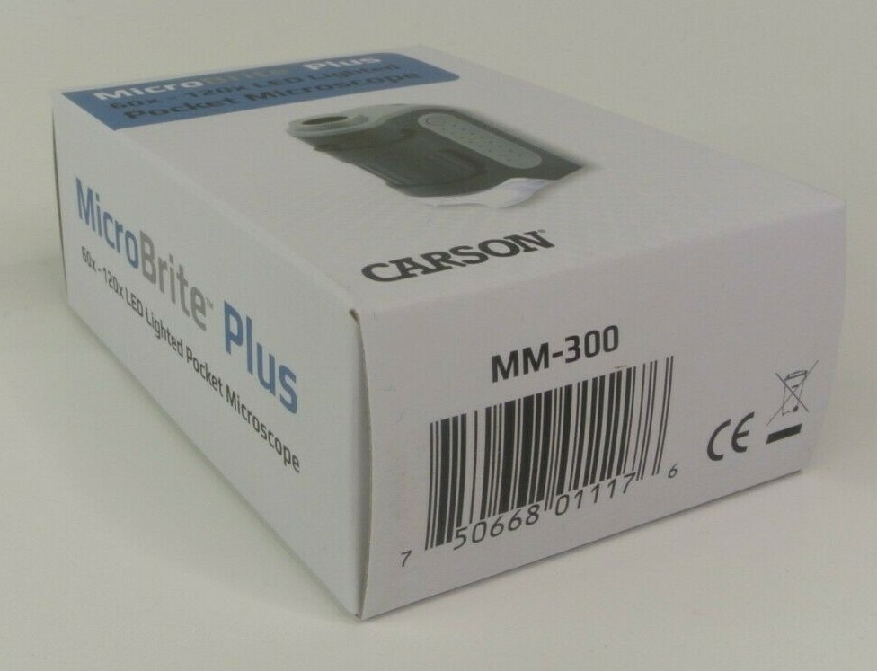 Carson MM-300 MicroBrite Plus 60X - 120X LED Lighted Pocket Microscope Magnifier