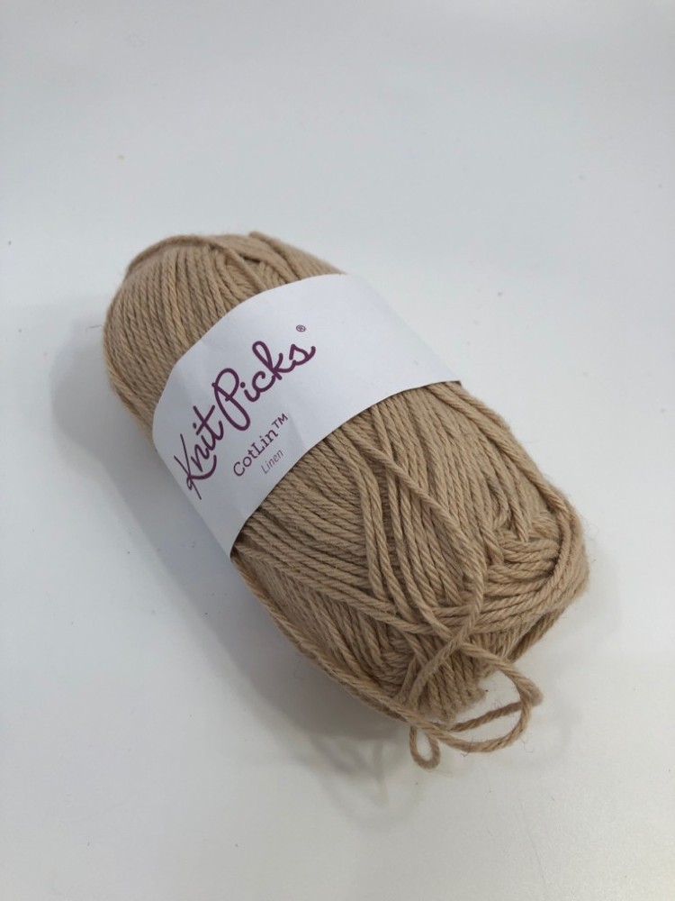 KNITPICKS LINEN TAN YARN.