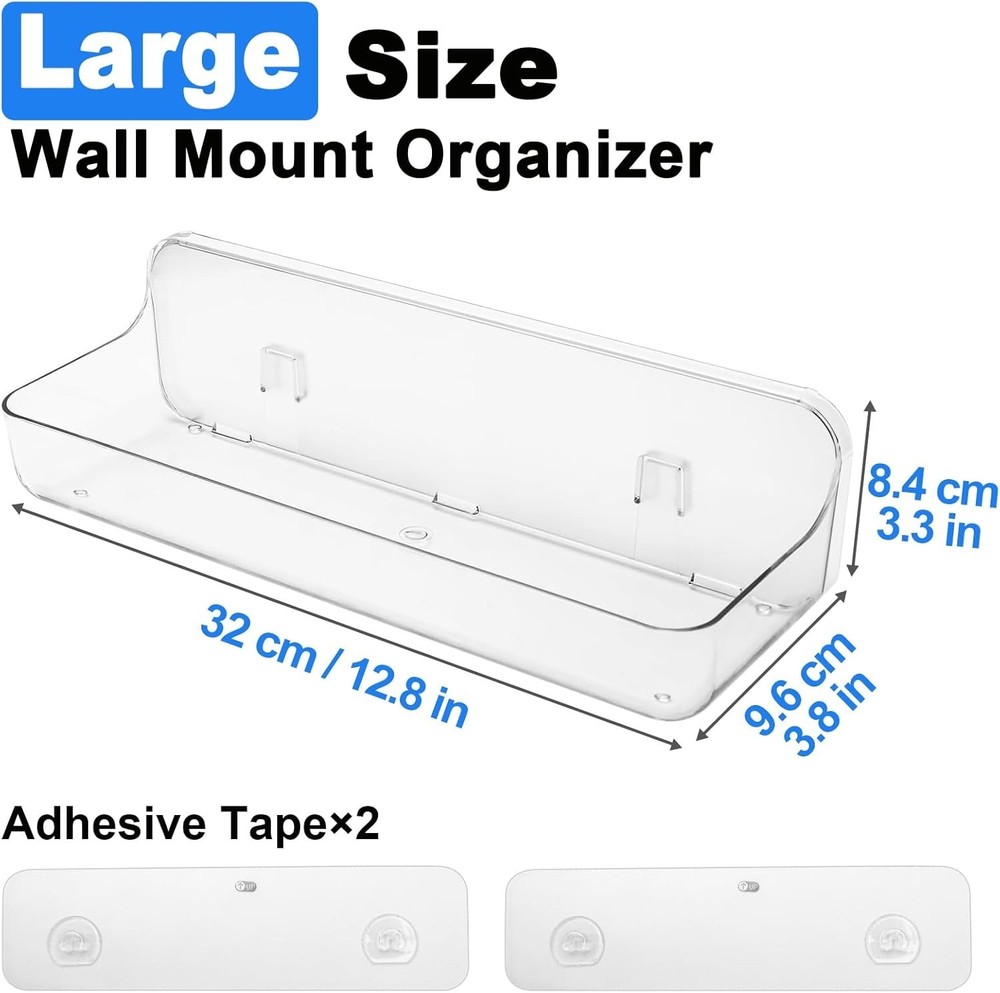 Elegant Wall Mounted Acrylic Shelf - Easy Install Shower and Kitchen Storage