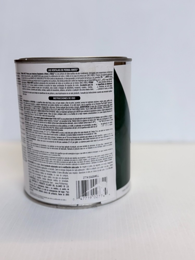 New Zinsser 02774 PERMA-WHITE Mold & Mildew Proof Interior Paint, Quart, White