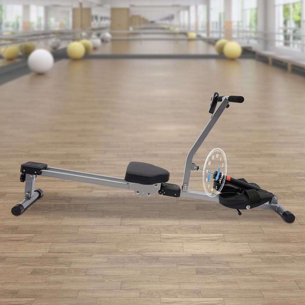 Foldable Rowing Home Rowing Exercise Machine Hydraulic Rowing Machine LED Meter