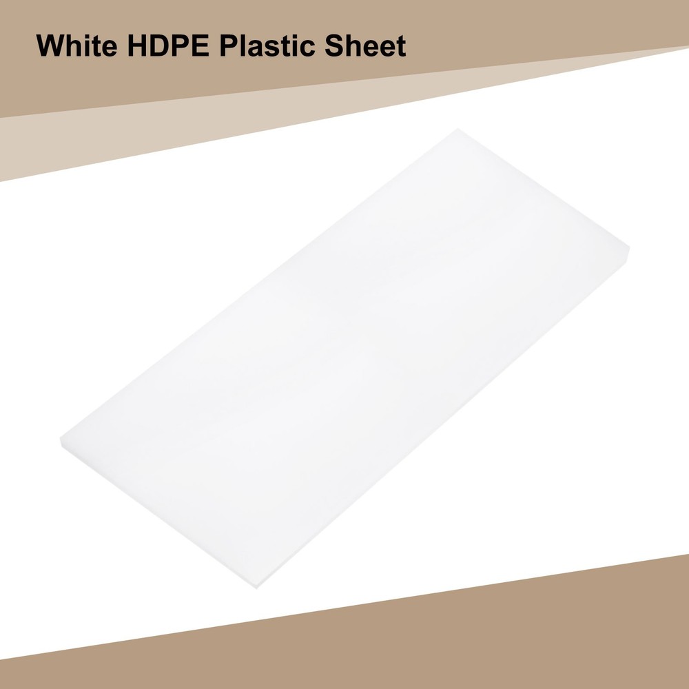 HDPE Plastic Sheet 1/4" Thick, 10" x 24" Polyethylene Plastic Blocks, White