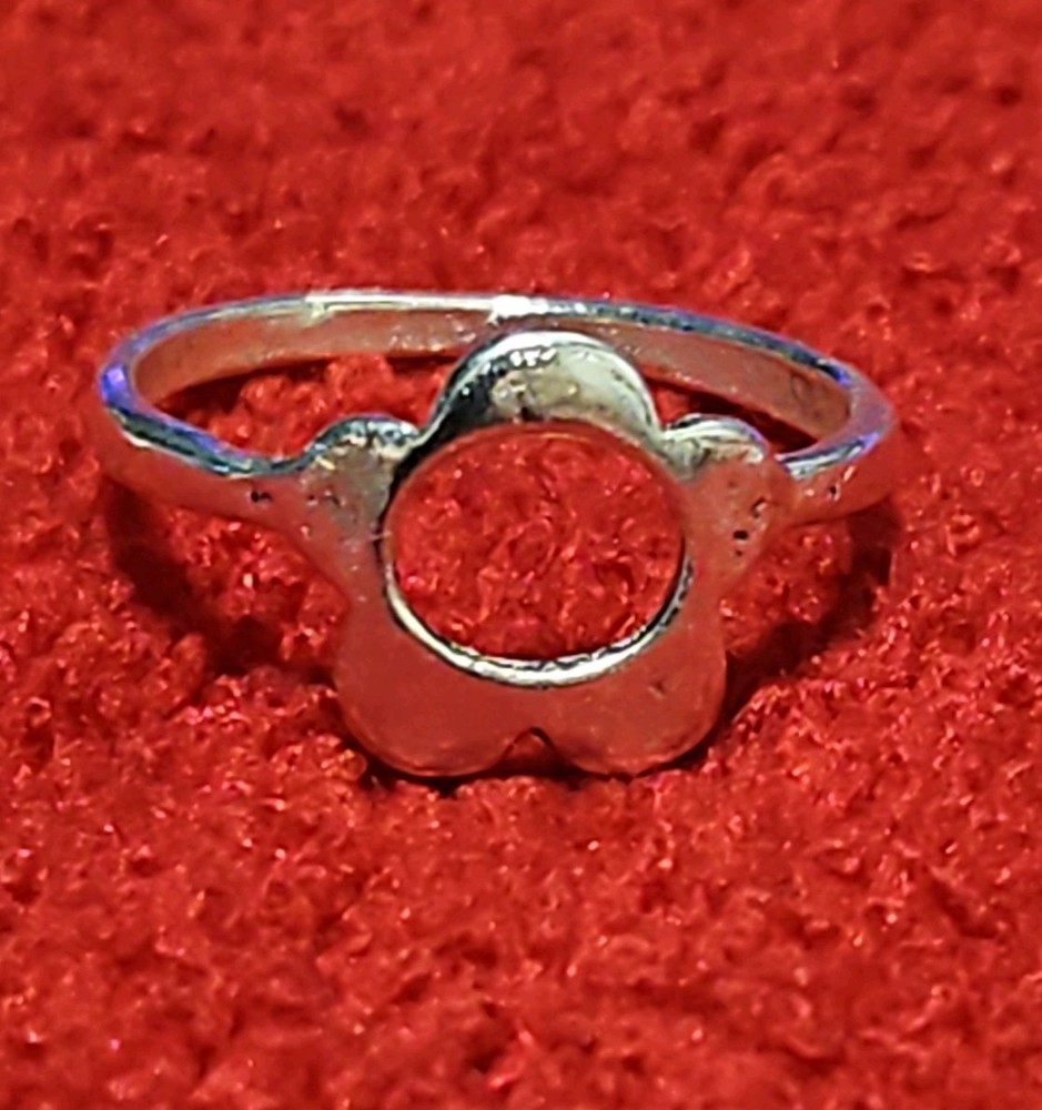 Silver Flower Bezel ring