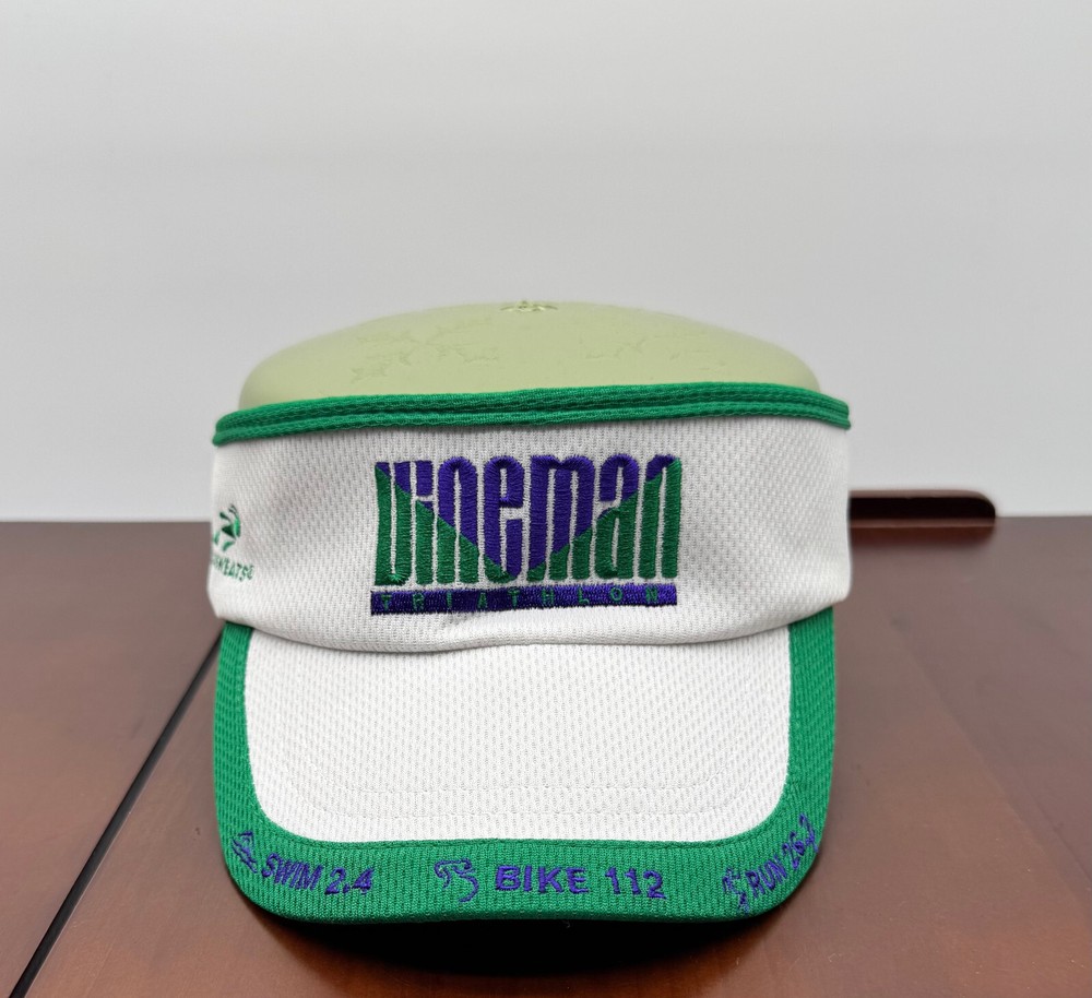 HeadSweats Vineman Ironman Visor White Green Great Condition