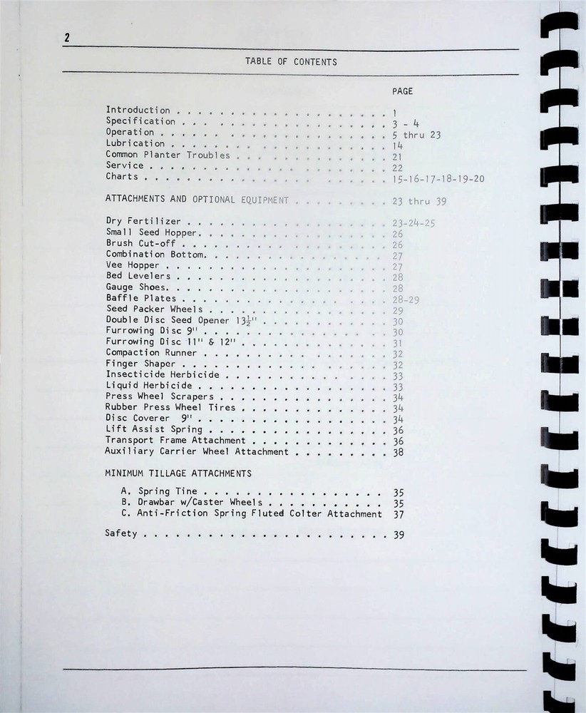 White 543 Planter Owners Operators Manual