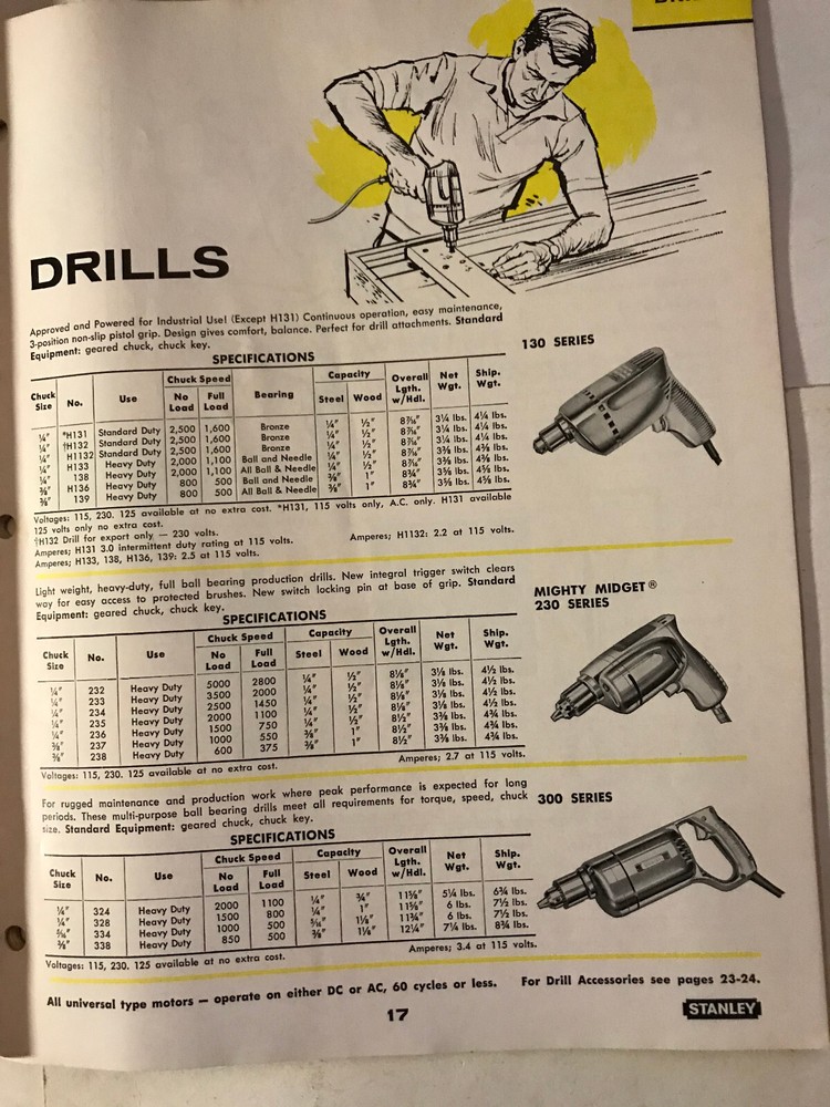 Vintage 1962 Stanley Power Tools Catalog 562