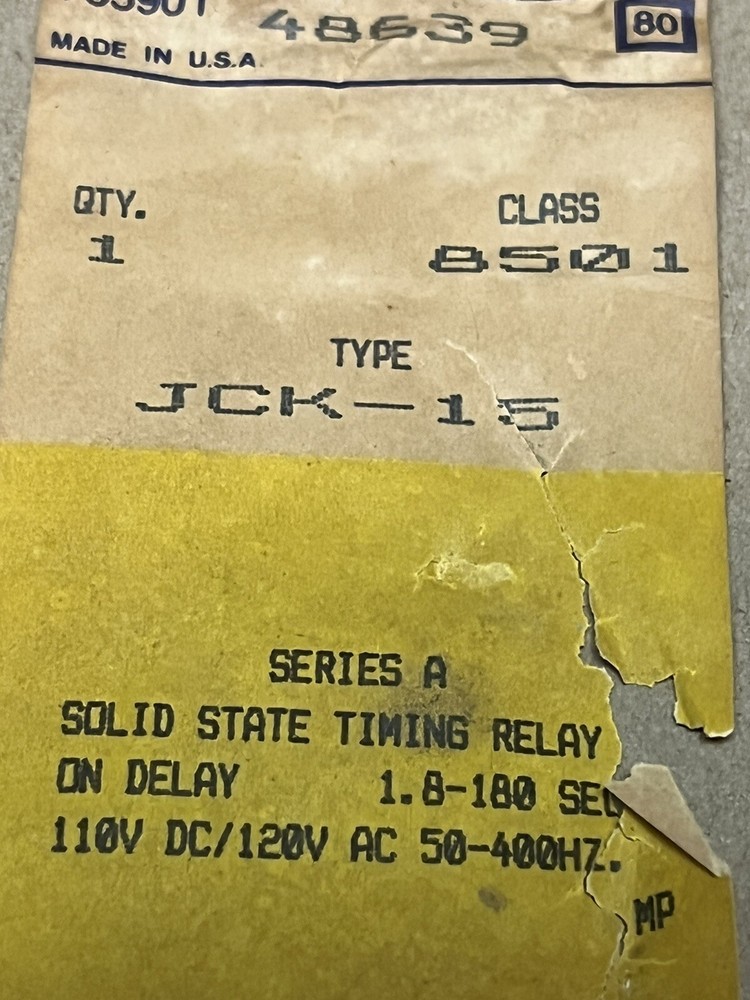 Square D Relay Timer JCK-1