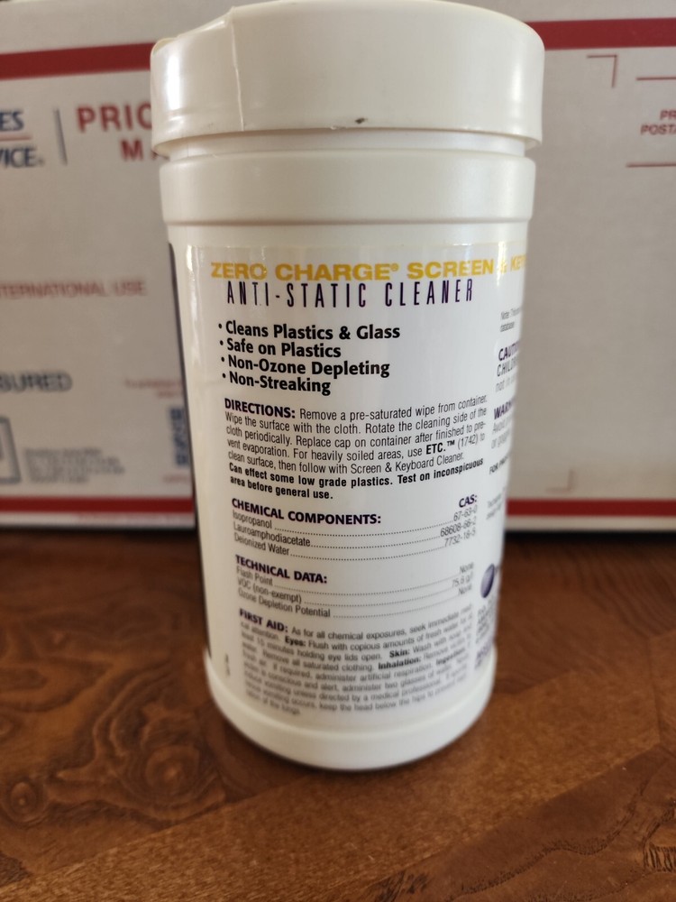 Techspray 1743-DSP Zero Charge Screen/Keyboard Cleaner Wipes NIP Priority Ship