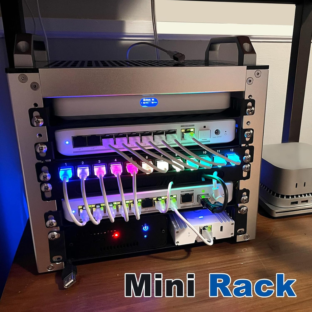 Geeekpi 4U Server Cabinet, 10 Inch Mini Server Rack for Network, Servers, Audio,