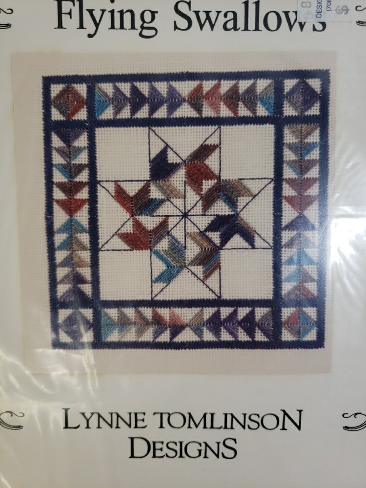 Lynne Tomlinson Designs Flying Swallows Needlepoint Guide Chart Pattern