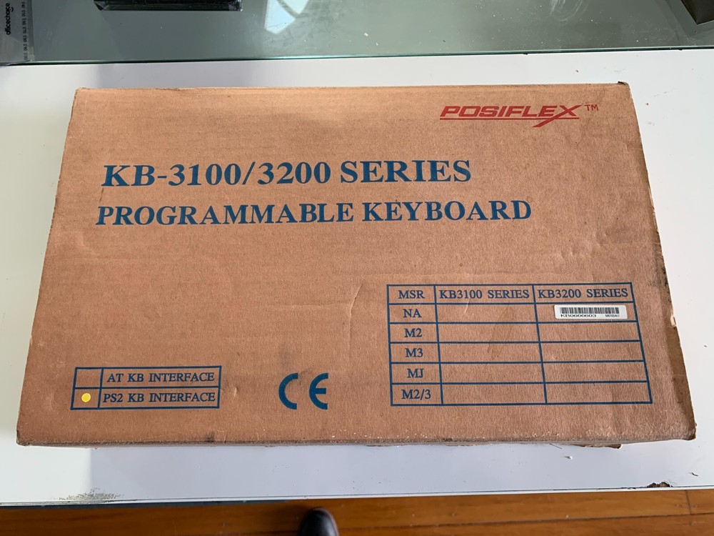 POSIFLEX KB3200 AT INTERFACE PROGRAMMABLE KEYBOARD WITH MAGNETIC STRIPE READER