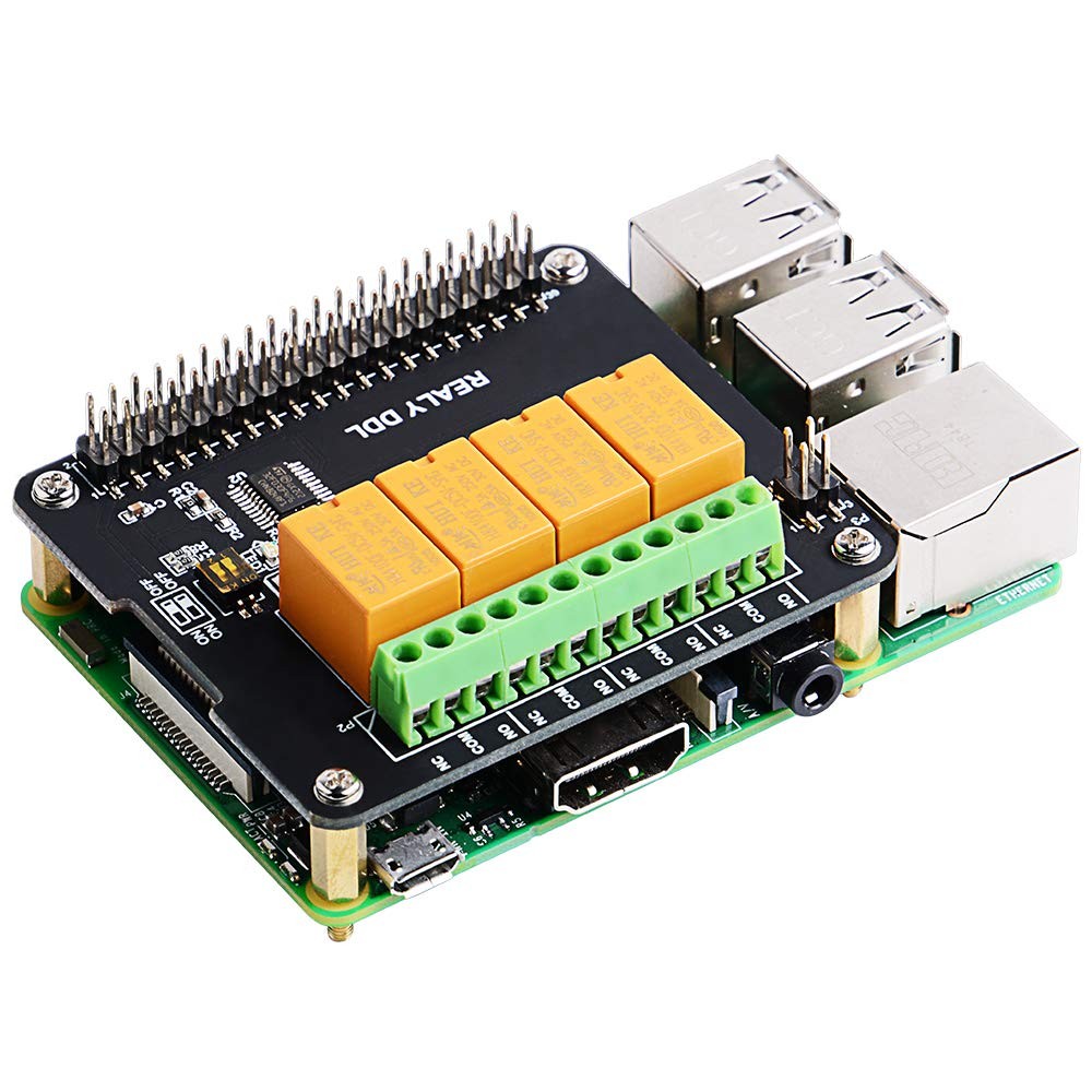 4 Channel Power Relay Board Module For Raspberry Pi 4B/3B+/3/2B Programmable